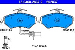 KLOCKI HAM./PRZ/ AUDI A4 1,9TDI 00- ATE-HAM 13.0460-2837.2