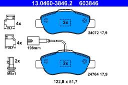 KLOCKI HAM./PRZ/ FIAT 500 1.4 16V 07- ATE-HAM 13.0460-3846.2