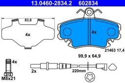 KLOCKI HAM./PRZ/ RENAULT MEGANE ATE-HAM 13.0460-2834.2
