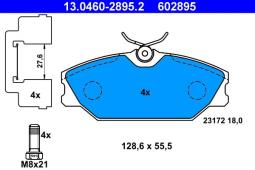 KLOCKI HAM./PRZ/ RENAULT LAGUNA 93-     /-CZUJNIK/ ATE-HAM 13.0460-2895.2