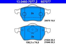 KLOCKI HAM./PRZ/ VW PASSAT 96-,AUDI A4  /BEZ CZUJNIKA/ ATE-HAM 13.0460-7077.2