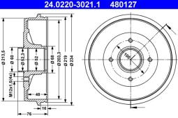 BĘBEN HAM.RENAULT 19 89-96 /203,3X76/ ATE-HAM 24.0220-3021.1