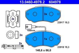 KLOCKI HAM./PRZ/ CITROEN JUMPER 01- 1400KG ATE-HAM 13.0460-4978.2