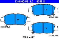 KLOCKI HAM./PRZ/ TOYOTA YARIS 99- ATE-HAM 13.0460-5811.2