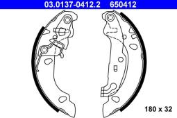 SZCZĘKI HAM.FORD FIESTA 1,2-1,8 00- /180X29/ ATE-HAM 03.0137-0412.2