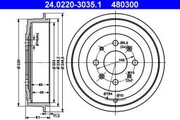 BĘBEN HAM.OPEL CORSA D /+ABS/ @203X61/  FIAT GRANDE PUNTO 05- ATE-HAM 24.0220-3035.1