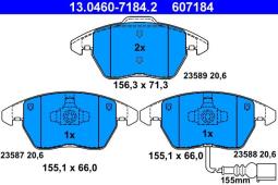 KLOCKI HAM./PRZ/ VW CADDY AUDI A3       GOLF V 03- ATE-HAM 13.0460-7184.2