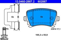 KLOCKI HAM./TYŁ/ AUDI A3,A6 03- ATE-HAM 13.0460-2887.2