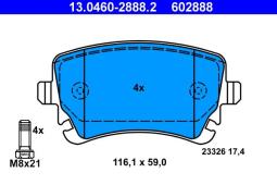 KLOCKI HAM./TYŁ/ AUDI A6 1,8-2,7 04- ATE-HAM 13.0460-2888.2