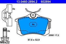 KLOCKI HAM./TYŁ/ VW PASSAT 97-,AUDI A4 9-7 /+BLASZKI 13,3MM/ ATE-HAM 13.0460-2894.2