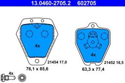 KLOCKI HAM./PRZ/ AUDI A8 2,8 ATE-HAM 13.0460-2705.2