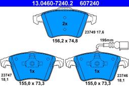 KLOCKI HAM./PRZ/ VW T5 03- 17 ATE-HAM 13.0460-7240.2