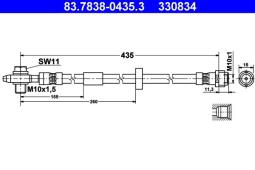 PRZEWÓD HAM./PRZ/ AUDI A3 01- /L+P/ ATE-HAM 83.7838-0435.3