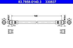 PRZEWÓD HAM./TYŁ/ AUDI A3 07- /L+P/ ATE-HAM 83.7858-0140.3