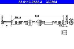 PRZEWÓD HAM./PRZ/ VW T5 03- ATE-HAM 83.6113-0552.3