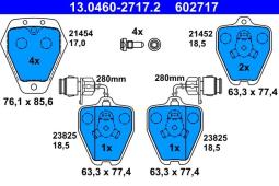 KLOCKI HAM./PRZ/ AUDI S6 QUATTRO 94- ATE-HAM 13.0460-2717.2