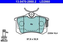 KLOCKI HAM./TYŁ/ AUDI A4 3,0 00-        /CERAMIC/ ATE-HAM 13.0470-2860.2