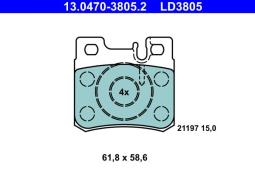 KLOCKI HAM./TYŁ/ DB W210 95- /E/ 2,0-2,3/CERAMIC/ ATE-HAM 13.0470-3805.2