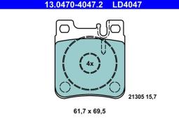 KLOCKI HAM./TYŁ/ DB W140 91- /S/ W210 95- W210 95- 2,8-4,2 /CERAMIC/ ATE-HAM 13.0470-4047.2