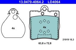 KLOCKI HAM./TYŁ/ DB W202 95- /CERAMIC/ ATE-HAM 13.0470-4064.2