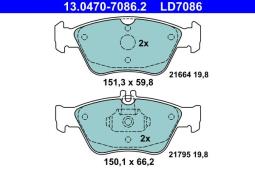 KLOCKI HAM./PRZ/ DB W210 95- /E/        2,0E-3,0D /CERAMIC/ ATE-HAM 13.0470-7086.2