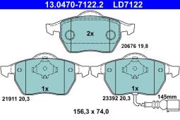 KLOCKI HAM./PRZ/ AUDI S4 00- /CERAMIC/ ATE-HAM 13.0470-7122.2
