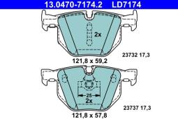 KLOCKI HAM./TYŁ/ BMW 5 03- /CERAMIC/ ATE-HAM 13.0470-7174.2