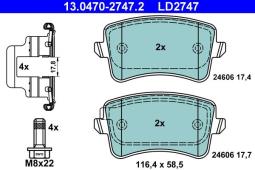 KLOCKI HAM./TYŁ/ AUDI A4 1,8-2,0TFSI 08- /CERAMIC/ ATE-HAM 13.0470-2747.2