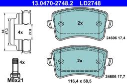 KLOCKI HAM./TYŁ/ AUDI A4 1,8-2,0TFSI 08- /CERAMIC/ ATE-HAM 13.0470-2748.2