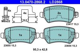 KLOCKI HAM./TYŁ/ OPEL ASTRA 02- /CERAMIC/ ATE-HAM 13.0470-2868.2