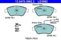 KLOCKI HAM./PRZ/ FIAT STILO 1,2-1,6 16V 01- /CERAMIC/ ATE-HAM 13.0470-3982.2