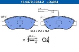KLOCKI HAM./PRZ/ FIAT STILO 2,4 20V 01- /CERAMIC/ ATE-HAM 13.0470-3984.2