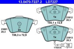 KLOCKI HAM./PRZ/ AUDI S3 2,0 06- /4WD/  /CERAMIC/ ATE-HAM 13.0470-7227.2