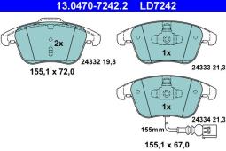 KLOCKI HAM./PRZ/ VW TIGUAN 1,8 07- /CERAMIC/ ATE-HAM 13.0470-7242.2