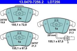 KLOCKI HAM./PRZ/ AUDI A4,A5 1,8-2,0TDI 08- /CERAMIC/ ATE-HAM 13.0470-7256.2