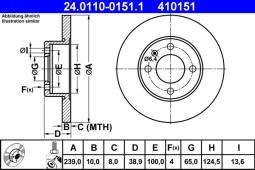 TARCZA HAM./PRZ/ VW @239X10 ATE-HAM 24.0110-0151.1