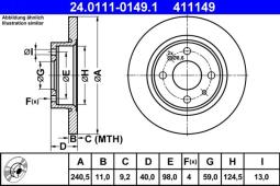 TARCZA HAM./PRZ/ FIAT TIPO @241X11 ATE-HAM 24.0111-0149.1