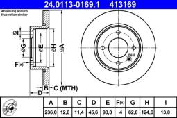 TARCZA HAM./PRZ/ SKODA FELICIA @236X12,7 ATE-HAM 24.0113-0169.1