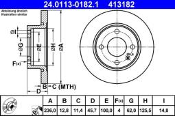 TARCZA HAM./PRZ/ SKODA FAVORIT 94-      @236X13 ATE-HAM 24.0113-0182.1