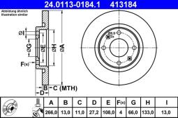 TARCZA HAM./PRZ/ CITROEN BERLINGO       @266X13 ATE-HAM 24.0113-0184.1
