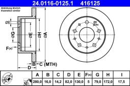 TARCZA HAM./TYŁ/ FIAT DUCATO 01- @280X161800KG ATE-HAM 24.0116-0125.1