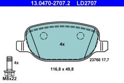 KLOCKI HAM./TYŁ/ ALFA ROMEO 159 1,9JTD-3,2JTS 05- /CERAMIC/ ATE-HAM 13.0470-2707.2