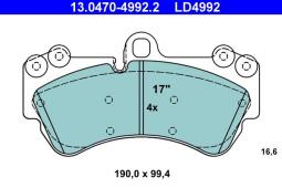 KLOCKI HAM./PRZ/ VW TOUAREG 2,5-3,2 V6 02- /CERAMIC/ ATE-HAM 13.0470-4992.2
