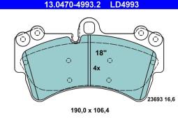 KLOCKI HAM./PRZ/ VW TOUAREG 4,2-6,0 W12 02- /CERAMIC/ ATE-HAM 13.0470-4993.2