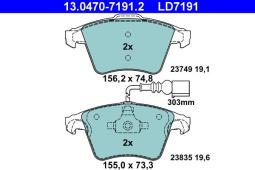 KLOCKI HAM./PRZ/ VW TOUAREG 2,5TDI 02-  /CERAMIC/ ATE-HAM 13.0470-7191.2