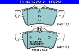 KLOCKI HAM./TYŁ/ RENAULT LAGUNA 08- /CERAMIC/ ATE-HAM 13.0470-7251.2