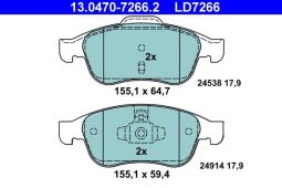 KLOCKI HAM./PRZ/ DACIA DUSTER 1,5DCI 10-/CERAMIC/ ATE-HAM 13.0470-7266.2