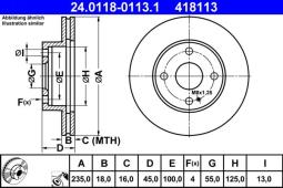 TARCZA HAM./PRZ/ MAZDA 323 89-94 @235X18 ATE-HAM 24.0118-0113.1