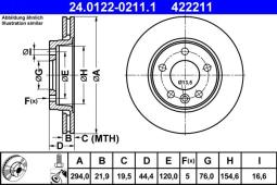 TARCZA HAM./TYŁ/ VW T5 @294x22 ATE-HAM 24.0122-0211.1