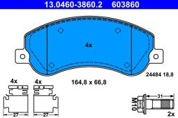 KLOCKI HAM./PRZ/ FORD TRANSIT 260-300 06- ATE-HAM 13.0460-3860.2